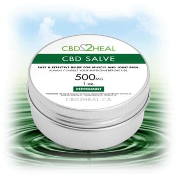 Baume cicatrisant à la menthe poivrée et au CBD pour les douleurs musculaires et articulaires, 500 mg