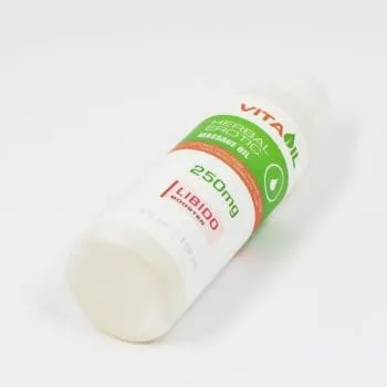 cbd libido massage oil 250mg side view