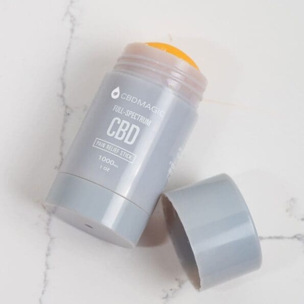 full spectrum cbd pain stick 1000mg with lid off