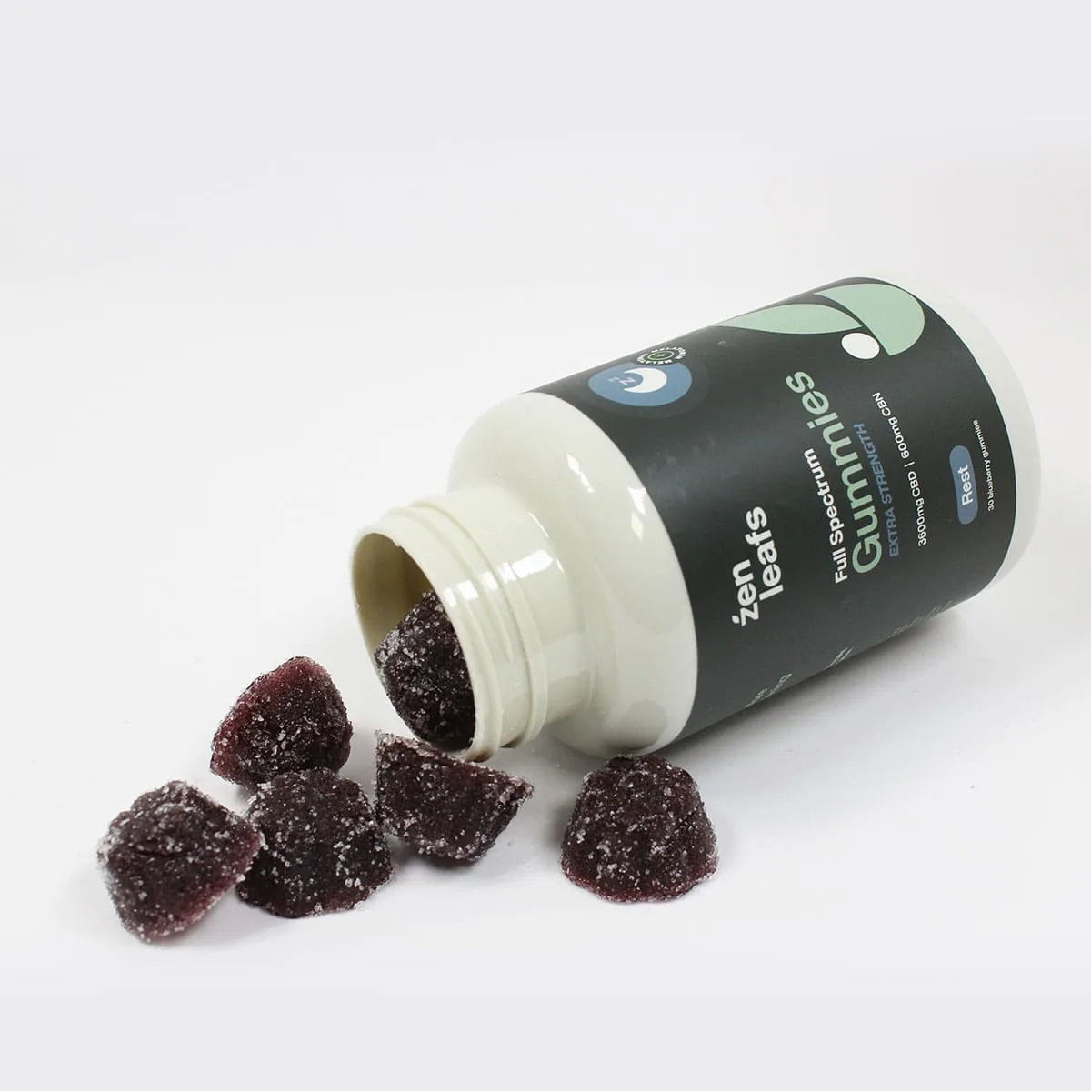 full spectrum cbd+cbn gummies for sleep 1800mg side view open