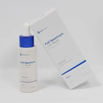 CBD Oil Tincture plus better sleep 500mg full spectrum box and dropper bottle