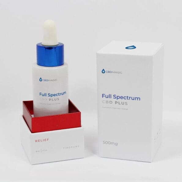 CBD Oil Tincture plus pain relief 500mg full spectrum open box