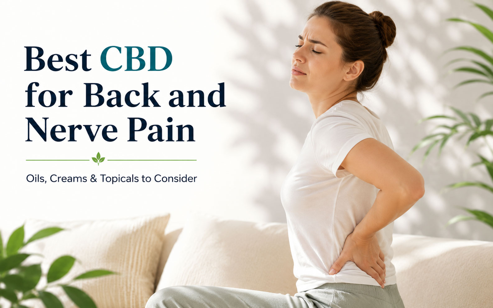 Woman holding her back in pain